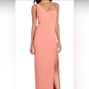 Luxury Aidan Mattox Peachy Slit Dress Size 4 NWT